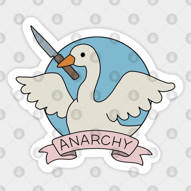 Anarchy - Goose Sticker by valentinahramov